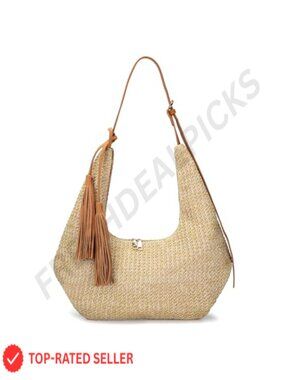 Vintage Boho Straw Fringe Tassel Hobo Handbag Women Crossbody Shoulder Bag